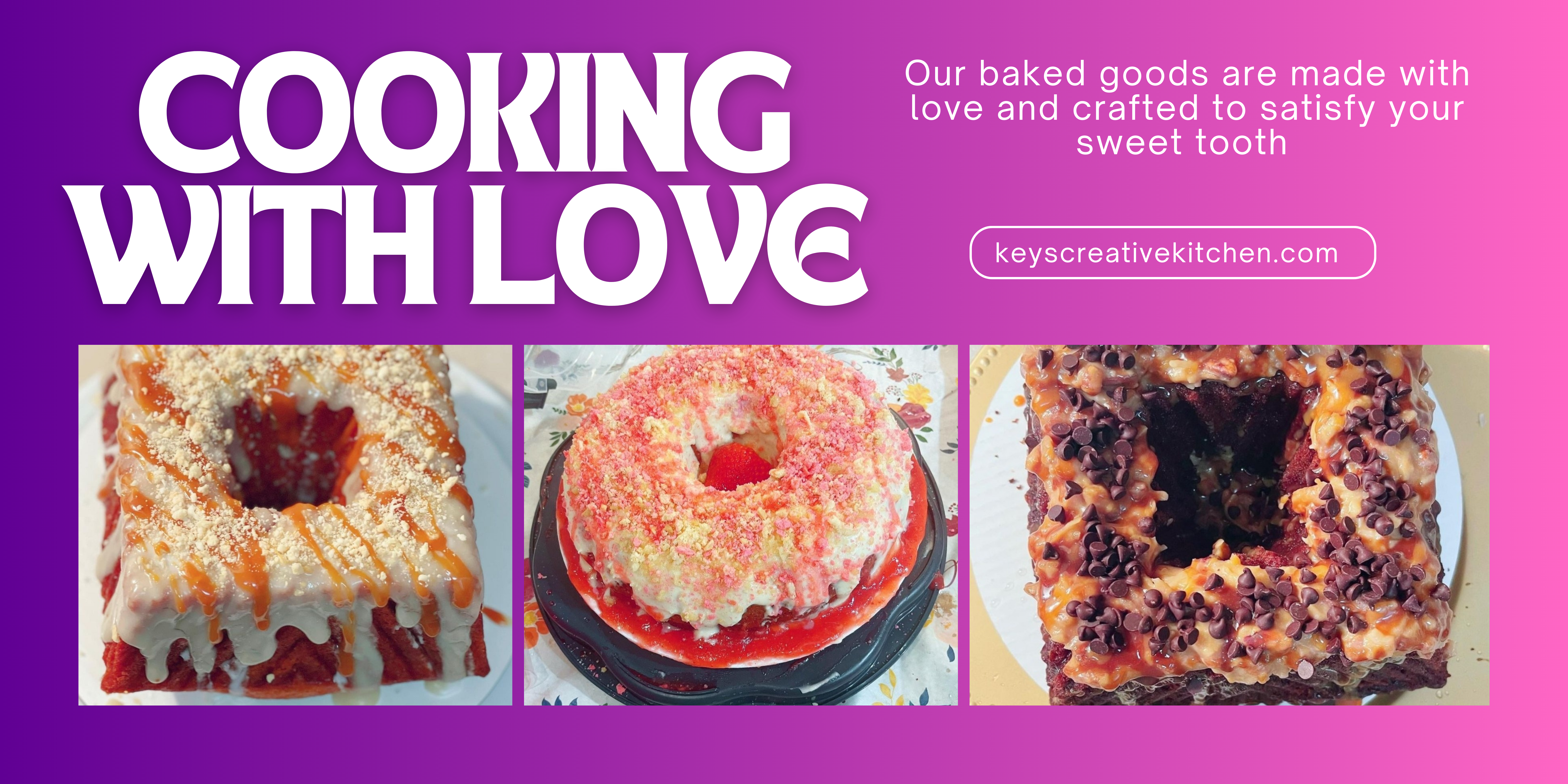 Key's Creative Kitchen Banner Cooking With Love