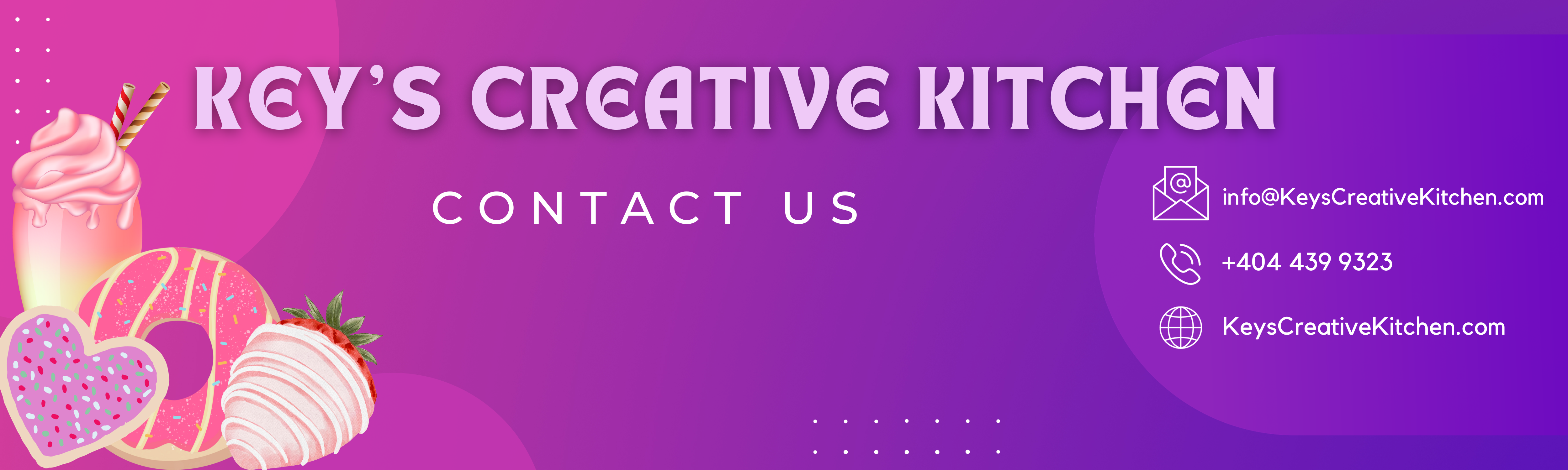 Key's Creative Kitchen Contact Us Banner